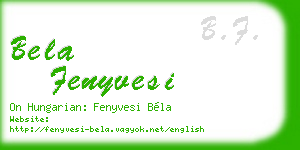 bela fenyvesi business card